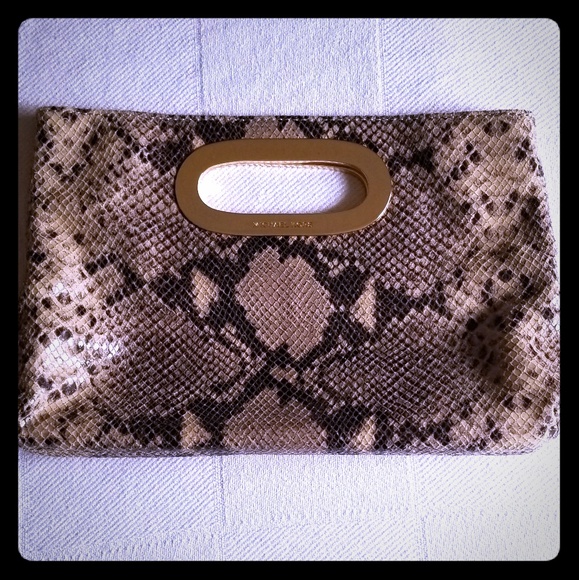 RARE Michael KORS PYTHON Clutch - Picture 1 of 3